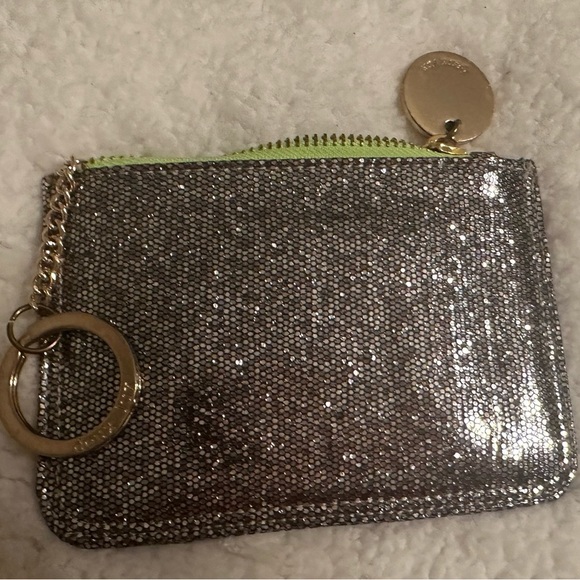 Deux Lux Silver Sequin Coin Wristlet - Picture 1 of 7